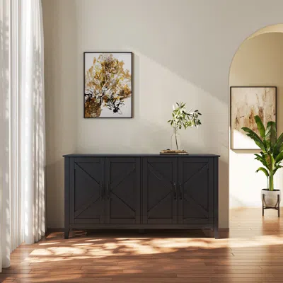Streamdale Furniture Streamdale 4-door Storage Cabinet With Open Shelving