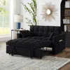 Streamdale Furniture Streamdale 4-in-1 Space-saving Velvet Loveseat Sofa Bed With Storage