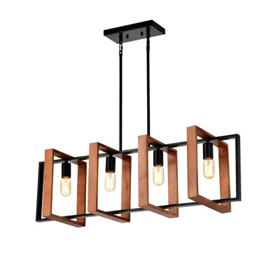 Streamdale Furniture Streamdale 4-light Rectangular Rustic Kitchen Island Pendant Chandelier