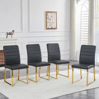 Streamdale Furniture Streamdale 4-pack Heavy-duty Chairs: 2.1" Cushion, Iron Frame, Home/office Value