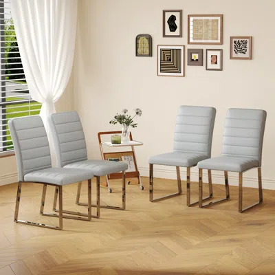 Streamdale Furniture Streamdale 4-pack Heavy-duty Chairs: 2.1" Cushions, Iron Frame, Home/office