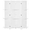 Streamdale Furniture Streamdale 4 Panel 67" Tall Wood Privacy Screen Room Divider With 3 Display Shelves