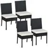 Streamdale Furniture Streamdale 4 Pe Rattan Outdoor Dining Chairs With Cushions