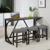 Streamdale Furniture Streamdale 4-piece Bar Table Set With Power Outlet And Padded Stools
