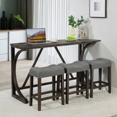 Streamdale Furniture Streamdale 4-piece Bar Table Set With Power Outlet And Padded Stools