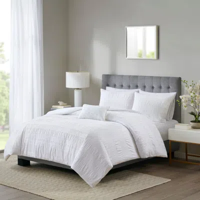 Streamdale Furniture Streamdale 4 Piece Cotton Seersucker Duvet Cover Set