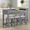 Streamdale Furniture Streamdale 4-piece Dining Set Multifunctional Table With Upholstered Stools
