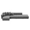 Streamdale Furniture Streamdale 4-piece Gray Corduroy Sectional Sofa Set