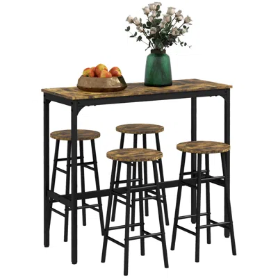 Streamdale Furniture Streamdale 4-piece Industrial Bar Set For Small Spaces