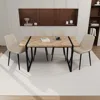 Streamdale Furniture Streamdale 4-piece Modern Dining Set 59" Mdf Table With Suede Chairs