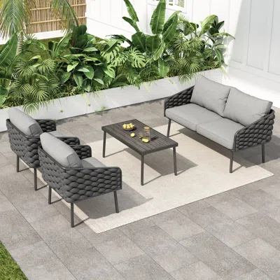 Streamdale Furniture Streamdale 4-piece Outdoor Patio Furniture Set With Cushions