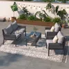 Streamdale Furniture Streamdale 4-piece Rope Patio Furniture Set, Tempered Glass Table