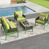 Streamdale Furniture Streamdale 4-piece Rope Patio Furniture Set, Tempered Glass Table