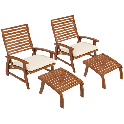 Streamdale Furniture Streamdale 4 Pieces Patio Chairs With Cushion