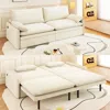Streamdale Furniture Streamdale 4-seat Chenille Convertible Sleeper Sofa With Storage, Usb & 2-in-1 Pillow - Beige/white