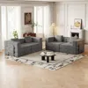 Streamdale Furniture Streamdale 4-seater Folding Sofa Bed With Corduroy Fabric, Storage Pockets & Cushions.
