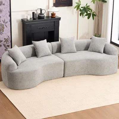 Streamdale Furniture Streamdale 4-seater Sofa With Chenille Fabric And Pillows