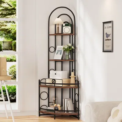 Streamdale Furniture Streamdale 4-tier Corner Bookshelf In Black