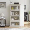Streamdale Furniture Streamdale 4-tier Glass Display Cabinet With Flip-up Doors