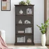 Streamdale Furniture Streamdale 4-tier Glass Display Cabinet With Flip-up Doors Collectors Showcase