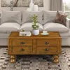 Streamdale Furniture Streamdale 40" Antique Coffee Table With Drawers