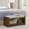 Streamdale Furniture Streamdale 40" Beige Bench With Shoe Rack & Removable Cushion