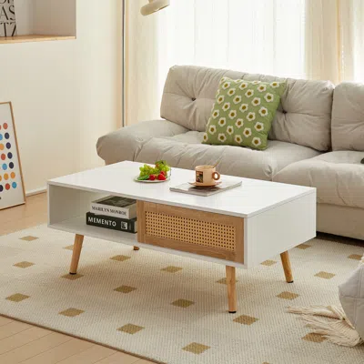 Streamdale Furniture Streamdale 41.34" Rattan Coffee Table In Neutral
