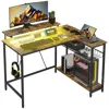 Streamdale Furniture Streamdale 42" L-shape Desk With Lights, Outlets, & Storage