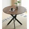 Streamdale Furniture Streamdale 42" Mid-century Dining Table With Round Mdf Top And Metal Legs