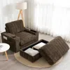 Streamdale Furniture Streamdale 42" Oversized Faux Fur Chaise Lounge With Storage And Cup Holders