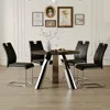 Streamdale Furniture Streamdale 42" Round Sintered Stone Table & 4 Black Dining Chairs In Black