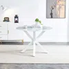 Streamdale Furniture Streamdale 42.1" Mid-century White Dining Table For 4-6 People