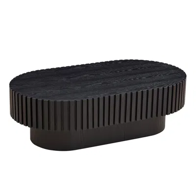 Streamdale Furniture Streamdale 43" Handcraft Oval Coffee Table With Pedestal