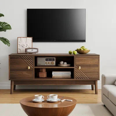 Streamdale Furniture Streamdale 43" Mid-century Modern Tv Stand - Walnut