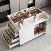 Streamdale Furniture Streamdale 43" Multi-functional Storage Island Cabinet With Drawers & Shelves