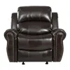 Streamdale Furniture Streamdale 43.25" Wide Faux Leather Manual Glider Standard Recliner In Brown