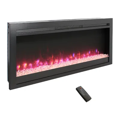 Streamdale Furniture Streamdale 44-inch Electric Fireplace With Remote, Color Flame & Leds
