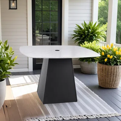 Streamdale Furniture Streamdale 44" Marble-look Outdoor Dining Table