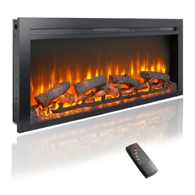 Streamdale Furniture Streamdale 44" Recessed Electric Fireplace With Remote