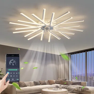 Streamdale Furniture Streamdale 45" Ceiling Fan With Led Lights, Remote Control, Dimmable