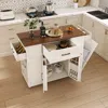 Streamdale Furniture Streamdale 46" Kitchen Island On Wheels With Storage & Power Outlet - White