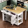 Streamdale Furniture Streamdale 47" Extendable Kitchen Island With Storage, Power Outlet