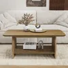 Streamdale Furniture Streamdale 47" Modern Double-layer Coffee Table With Storage In Brown
