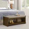 Streamdale Furniture Streamdale 47" Padded Bench With Shoe Rack - Granite Linen