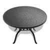 Streamdale Furniture Streamdale Ø47.24-inch Cast Aluminum Patio Dining Table With Black Frame And Carved Texture On The T
