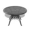 Streamdale Furniture Streamdale Ø47.24-inch Cast Aluminum Patio Dining Table With Black Frame And Umbrella Hole