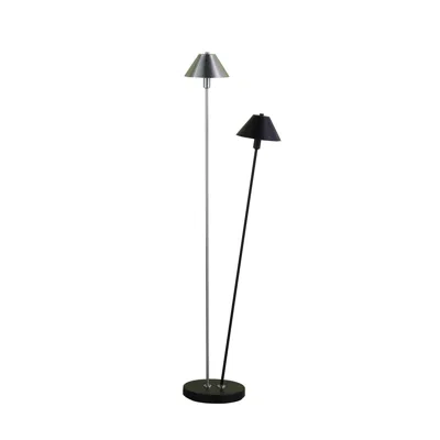 Streamdale Furniture Streamdale 47.5" In Led Double G-9 Matte Powder Black/silver Redman Brushed