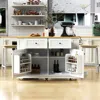 Streamdale Furniture Streamdale 48" Kitchen Island W/ Stools, Power, Storage, Drop Leaf