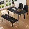 Streamdale Furniture Streamdale 48.4" Sintered Stone Dining Set (2 Chairs, 1 Bench) For Modern Homes