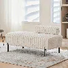 Streamdale Furniture Streamdale 49.6" Beige Mini Loveseat - Small Sofa/bench With Adjustable Back In White